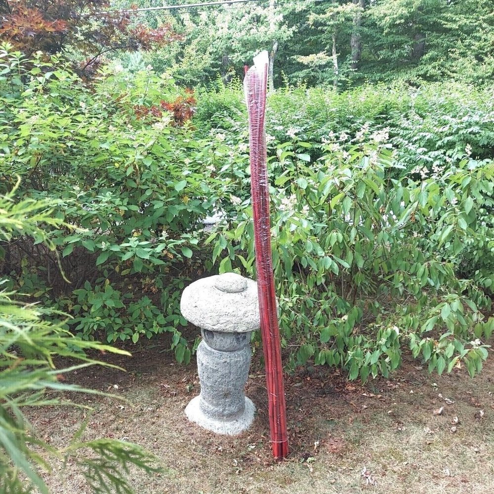 Red Reed Bamboo Stakes Red Dyed Natural 6' Thin Bamboo Poles Garden Decoration